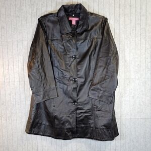 Woman Within Black Leather Coat | Size 18W